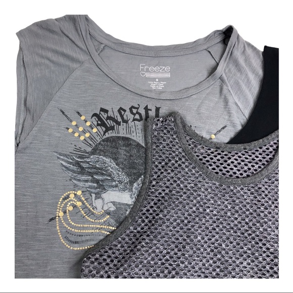 Crop Shirt Bundle 2 Crop Tops, 1 Bralette Sz S/M - Picture 2 of 12